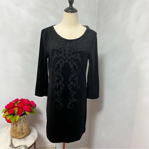 Sanctuary Women’s Velvet Patterned 3/4 Sleeves Mini Dress -New With Tag -Reemoly - Picture 8 of 12